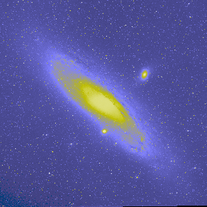 False color image of Andromeda in the optical