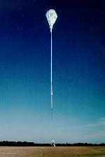 Photo of balloon ascending at launch