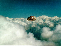 Scientific payload parachuting to Earth at the end of a scientific mission