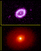 NGC4736 in UV and visible; a nice, normal spiral galaxy, but it has as least two personalities.