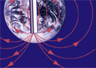 Schematic image showing the Earth's magnetic field.
