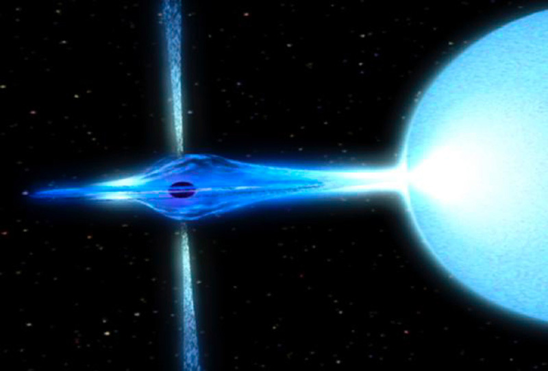 A spinning black hole binary.