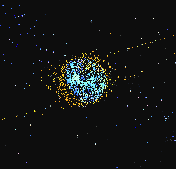Simulation image of the population of satellites about the earth