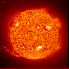 Orange SOHO image of the sun