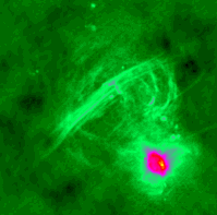 A radio image of a structure at the center of our galaxy.