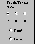 Image of painting tool brush and eraser sizes