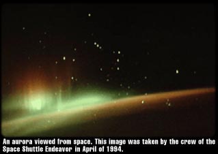 Image of an aurora as viewed from space