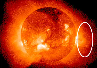 Image showing an area outside the solar disk