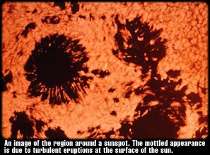 Image of sunspots and convection cells